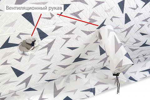 Фото палатка куб "condor" зимняя утепленная 2,0 х 2,0 х 2,15  белый камуфляж
