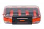 Фото коробка двусторонняя для мух и мормышек со шнурком оранжевая/синяя (110х70х35 мм) c-012 / zy-11