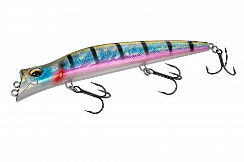 Фото воблер kyoda pocky minnow-130f, длина 130 мм, вес 17,5  гр, цвет p2276 заглубление 0,1 - 0,2 м.